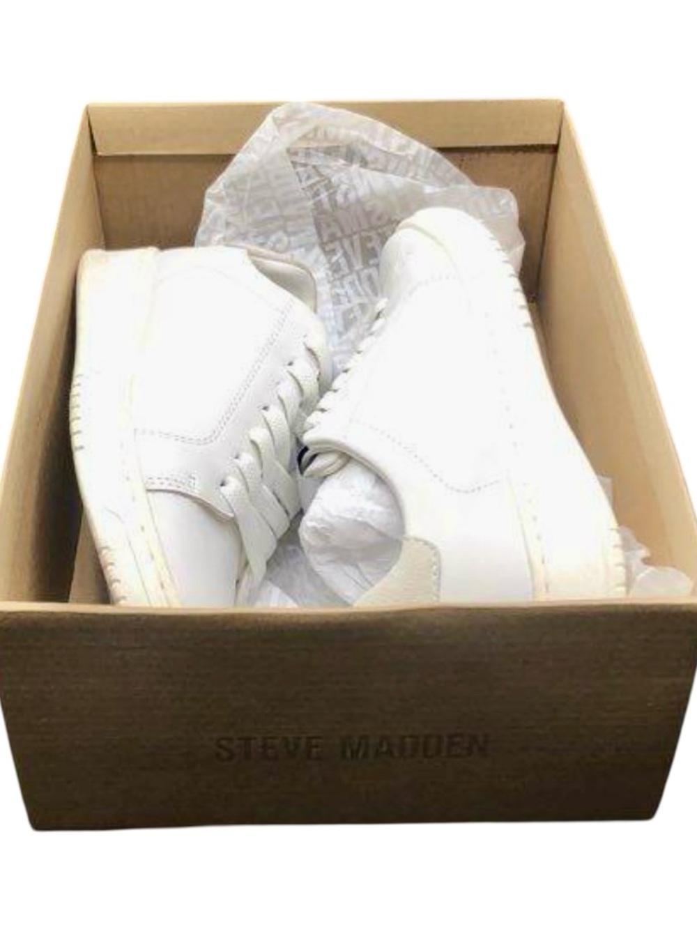 Steve Madden Elsin White Low Top Sneakers Size 6 Minimal Lace Up Casual - Picture 7 of 10